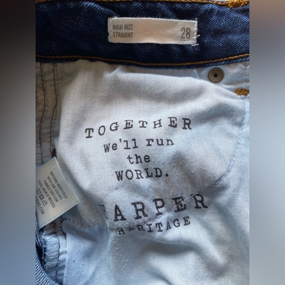Harper Heritage Dark Wash High Rise Denim Straight Jeans! Size 28. Like New! - Picture 6 of 7